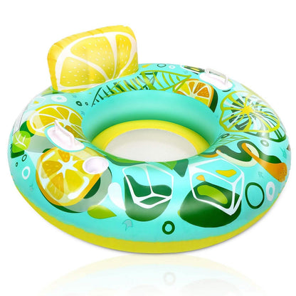 Inflatable Lounger Pool Float with Rubber Handle and Drink Holder - A-1 Thread Vault