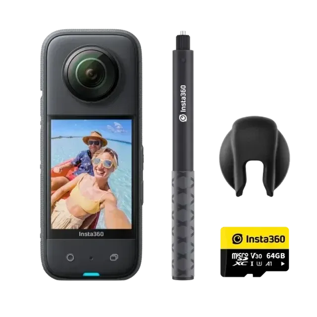 Insta360 X3 64GB Vlog Kit - 360 Action Camera with 5.7K 360, 4K Single-Lens Camera, Waterproof (Refurbished) - A-1 Thread Vault