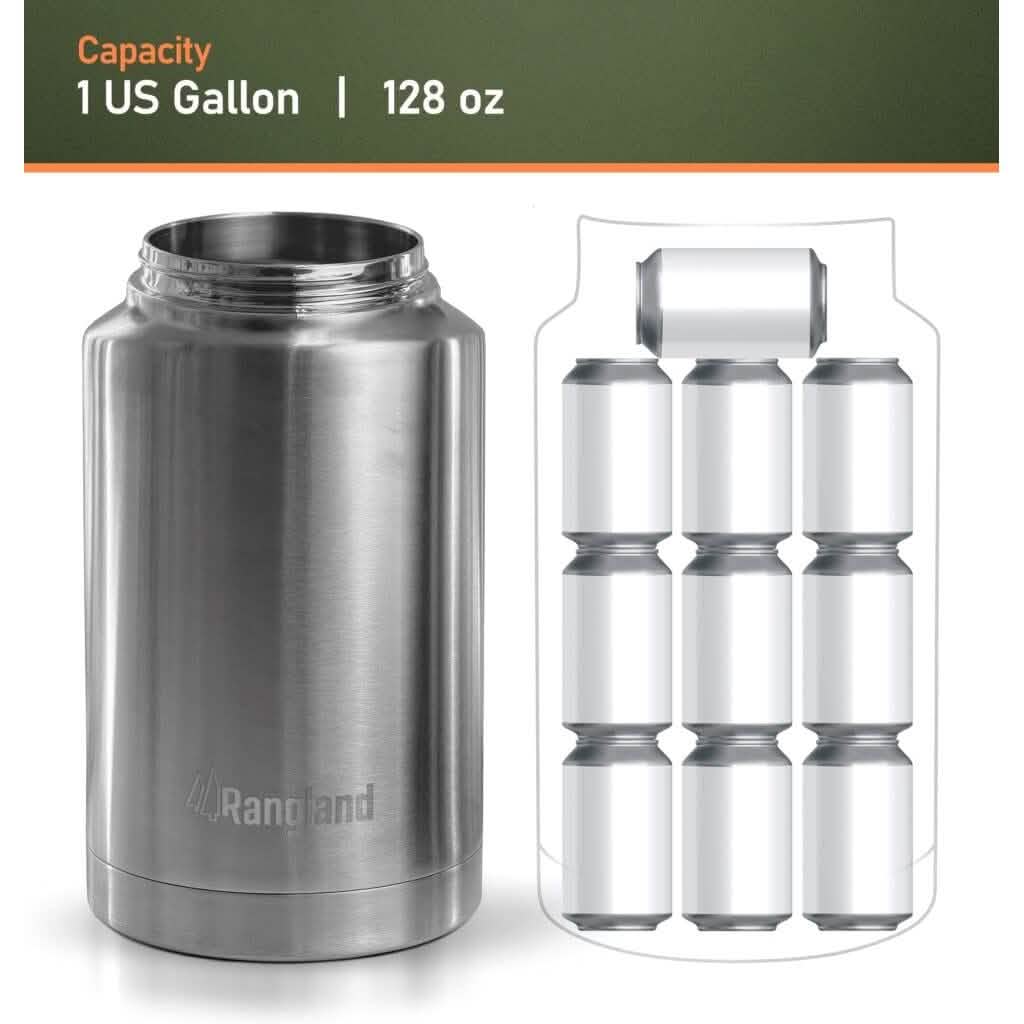 Insulated 1 Gallon Stainless Steel Wide Mouth Growler with Tactical Carrying Bag - A-1 Thread Vault