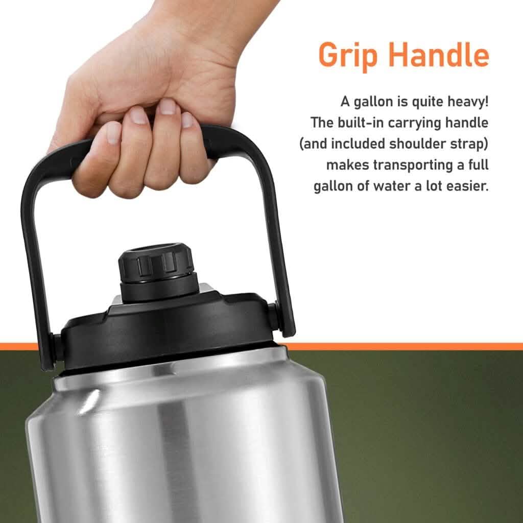 Insulated 1 Gallon Stainless Steel Wide Mouth Growler with Tactical Carrying Bag - A-1 Thread Vault