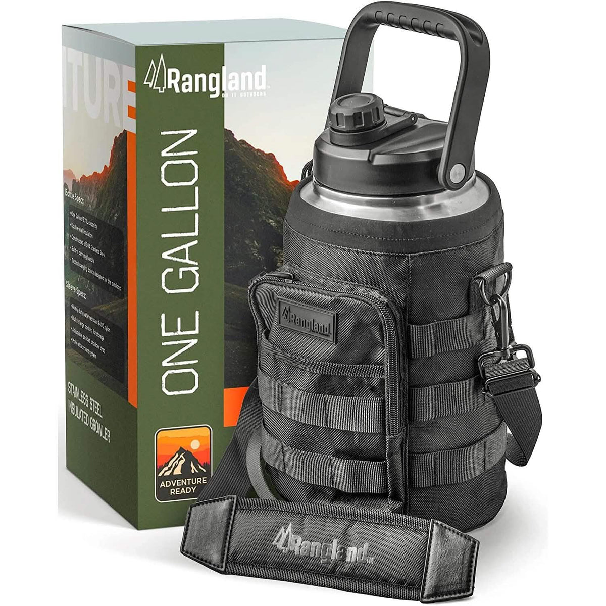 Insulated 1 Gallon Stainless Steel Wide Mouth Growler with Tactical Carrying Bag - A-1 Thread Vault