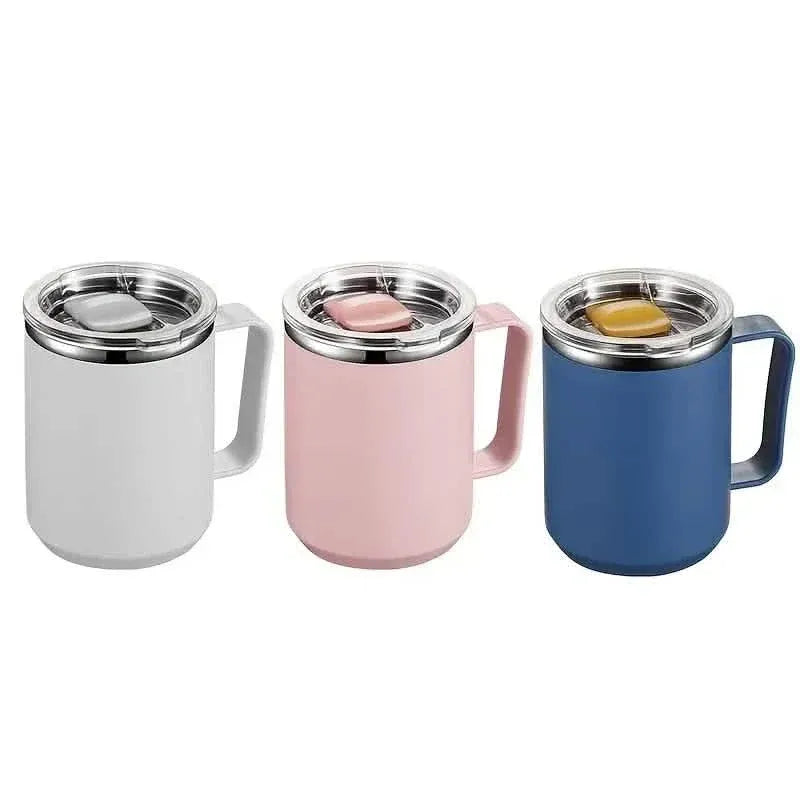 Insulated Double Wall Coffee Mug with Handle and Lid - A-1 Thread Vault