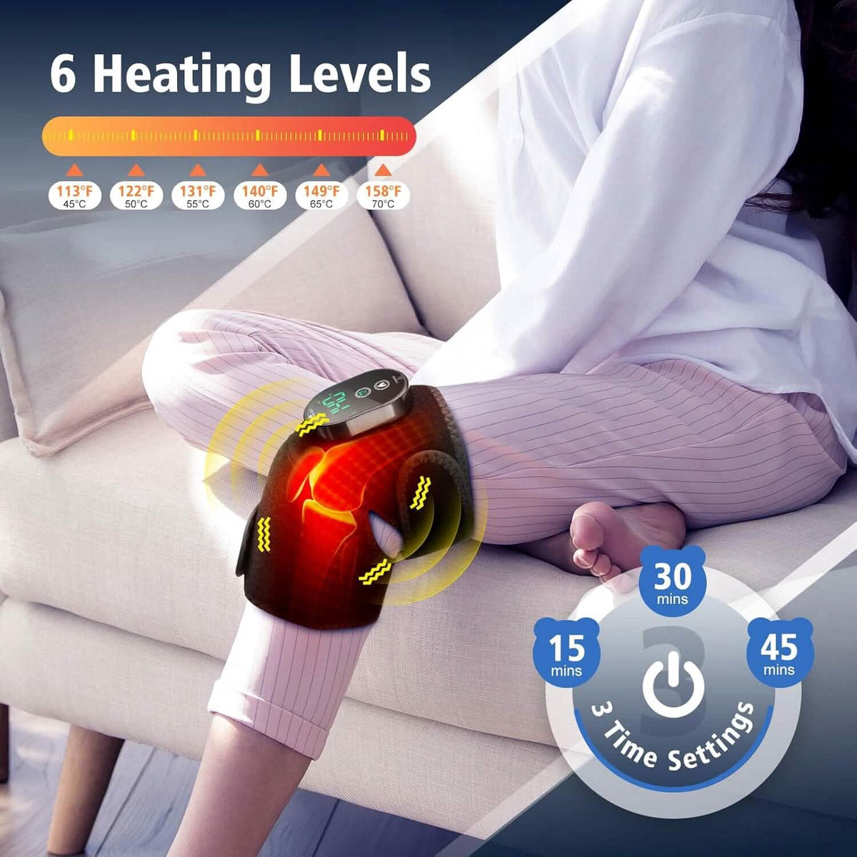 Intelligent Heat Therapy Cordless Knee Brace Wrap - A-1 Thread Vault