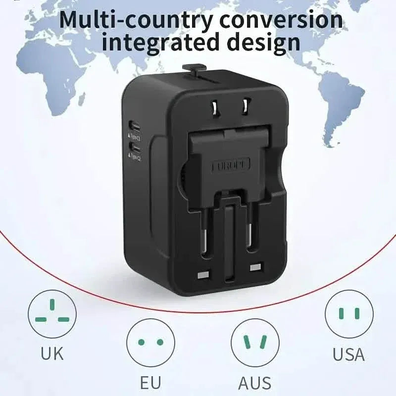 International Portable Worldwide All-in-One Plug Travel Adapter Converter for USA EU UK AUS - A-1 Thread Vault