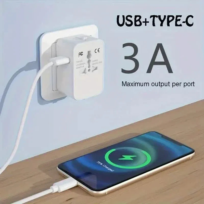 International Portable Worldwide All-in-One Plug Travel Adapter Converter for USA EU UK AUS - A-1 Thread Vault