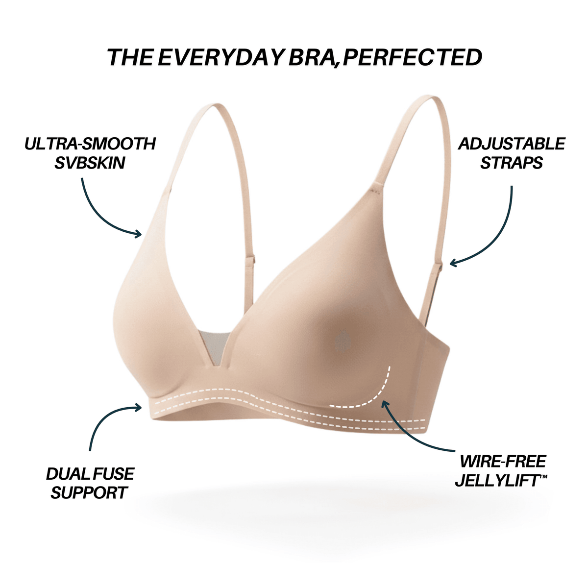 INVISIBLE JellyLift Bra - Seamless Wire-free - A-1 Thread Vault