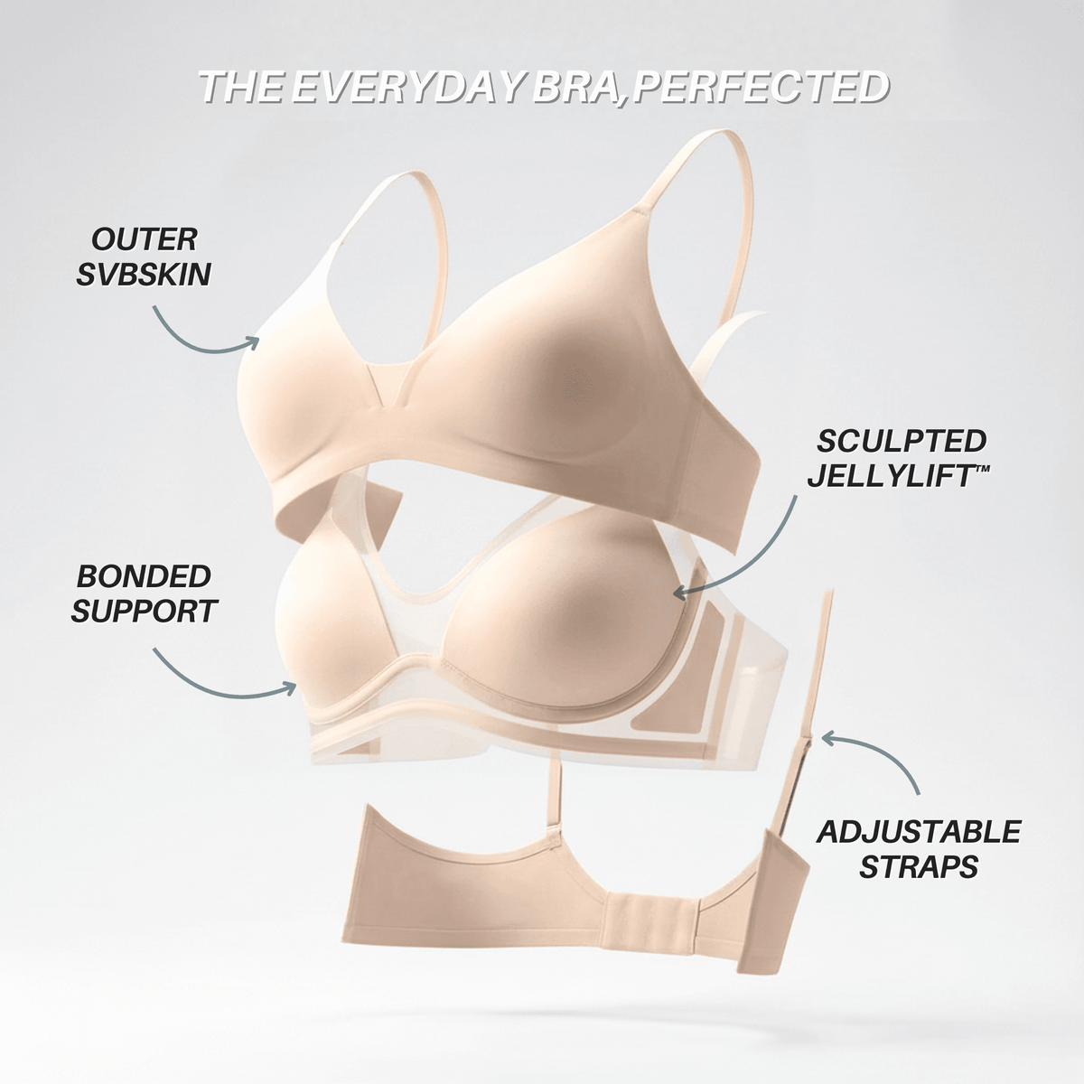 INVISIBLE JellyLift Bra - Seamless Wire-free - A-1 Thread Vault