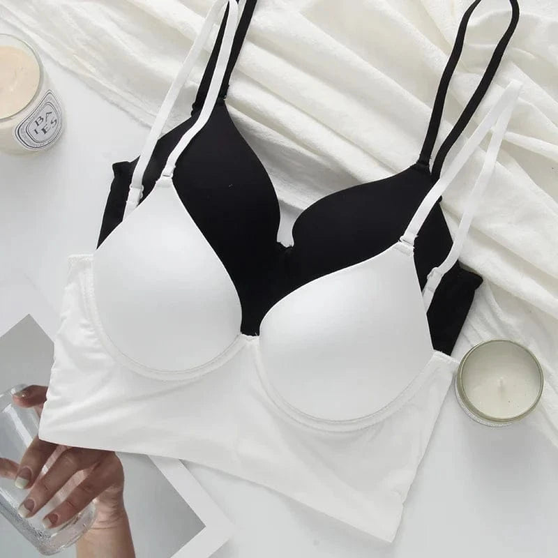 Invisible Lift Up Bra Backless Women Summer Bras Low Cut Sexy Plunge Brassiere Open Back Underwear Seamless Deep U Lingerie - A-1 Thread Vault
