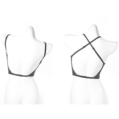 Invisible Lift Up Bra Backless Women Summer Bras Low Cut Sexy Plunge Brassiere Open Back Underwear Seamless Deep U Lingerie - A-1 Thread Vault
