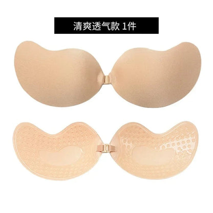 Invisible Push Up Bra for Women Backless Strapless Bra Seamless Front Closure Bralette Underwear Silicone Self-Adhesive Bra Pad - A-1 Thread Vault