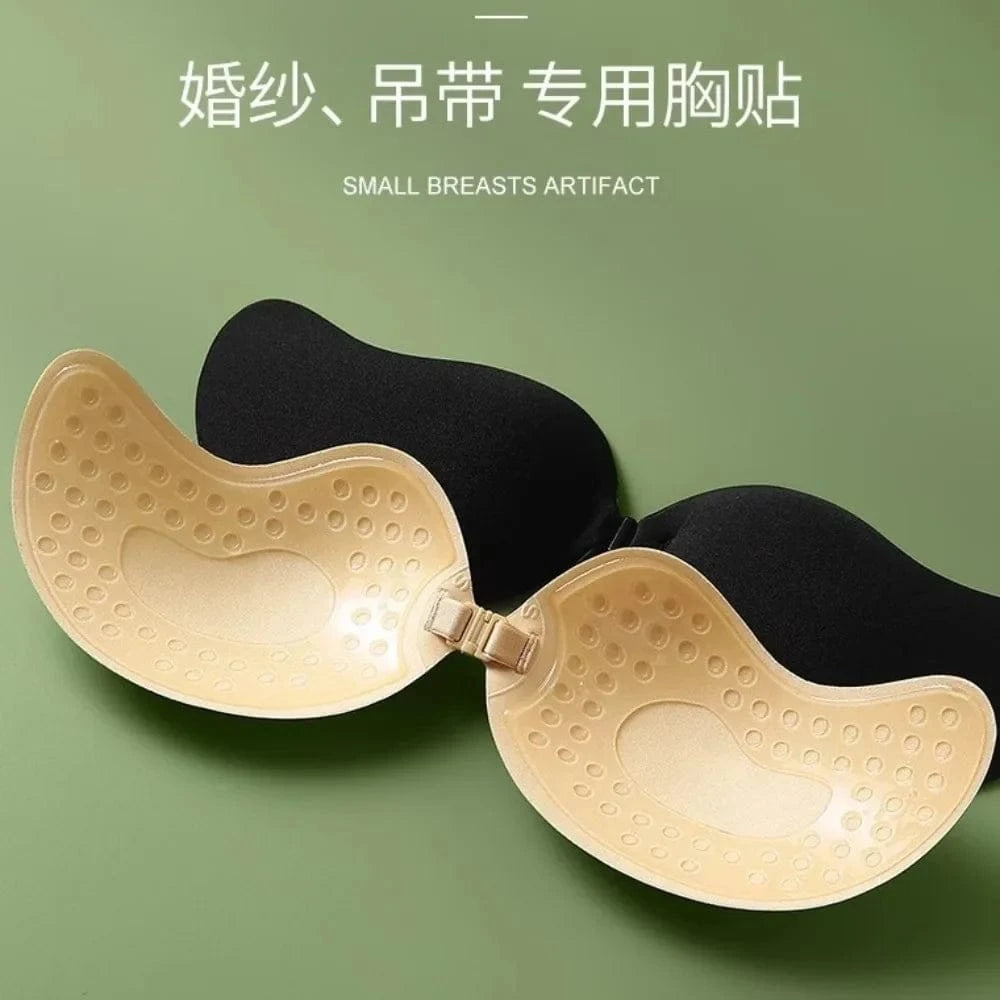 Invisible Push Up Bra for Women Backless Strapless Bra Seamless Front Closure Bralette Underwear Silicone Self-Adhesive Bra Pad - A-1 Thread Vault