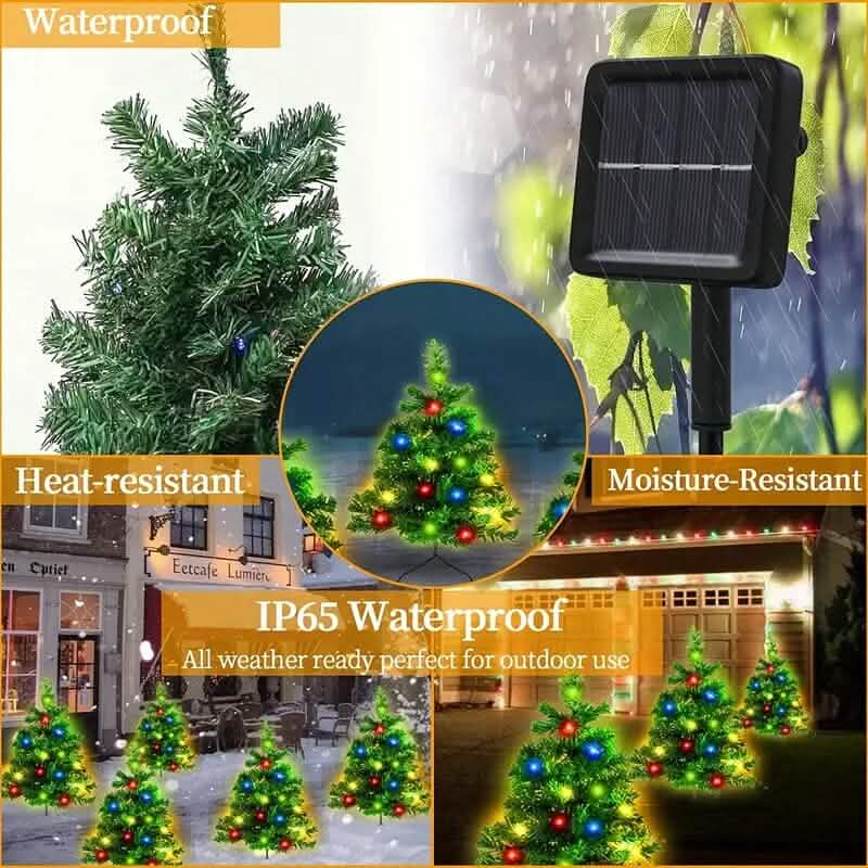 IP65 Waterproof Solar Powered Prelit Small Christmas Tree - A-1 Thread Vault