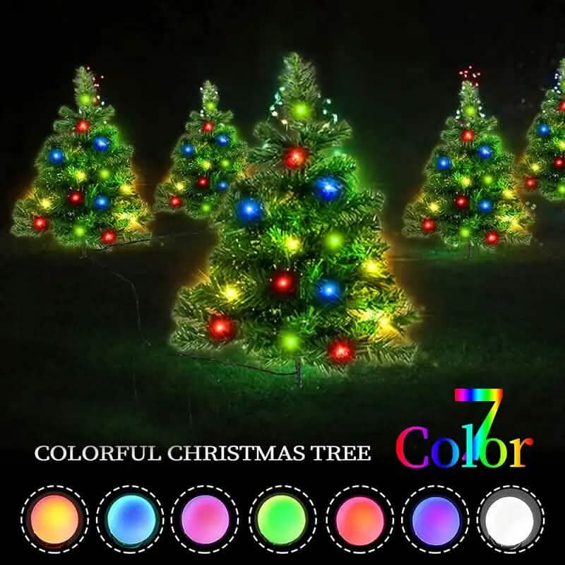 IP65 Waterproof Solar Powered Prelit Small Christmas Tree - A-1 Thread Vault