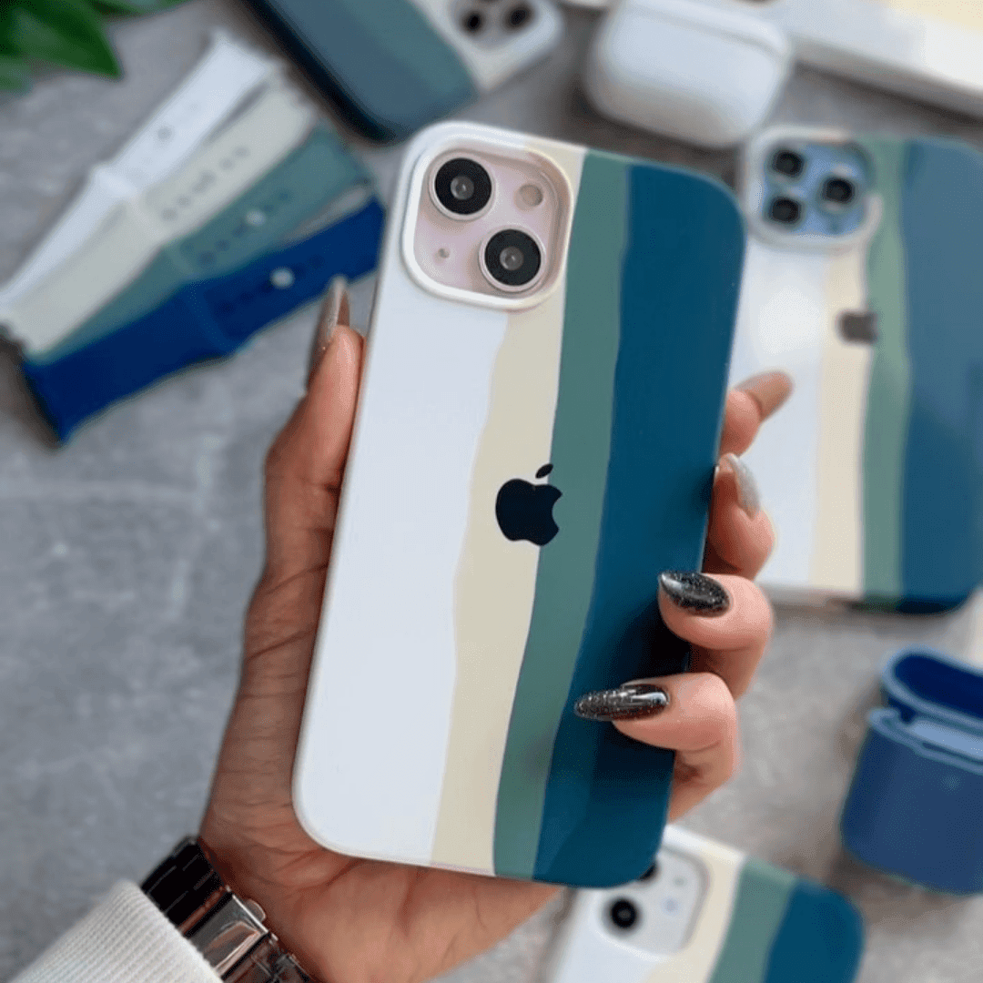 iPhone Silicone Case (Teal Rainbow) - A-1 Thread Vault