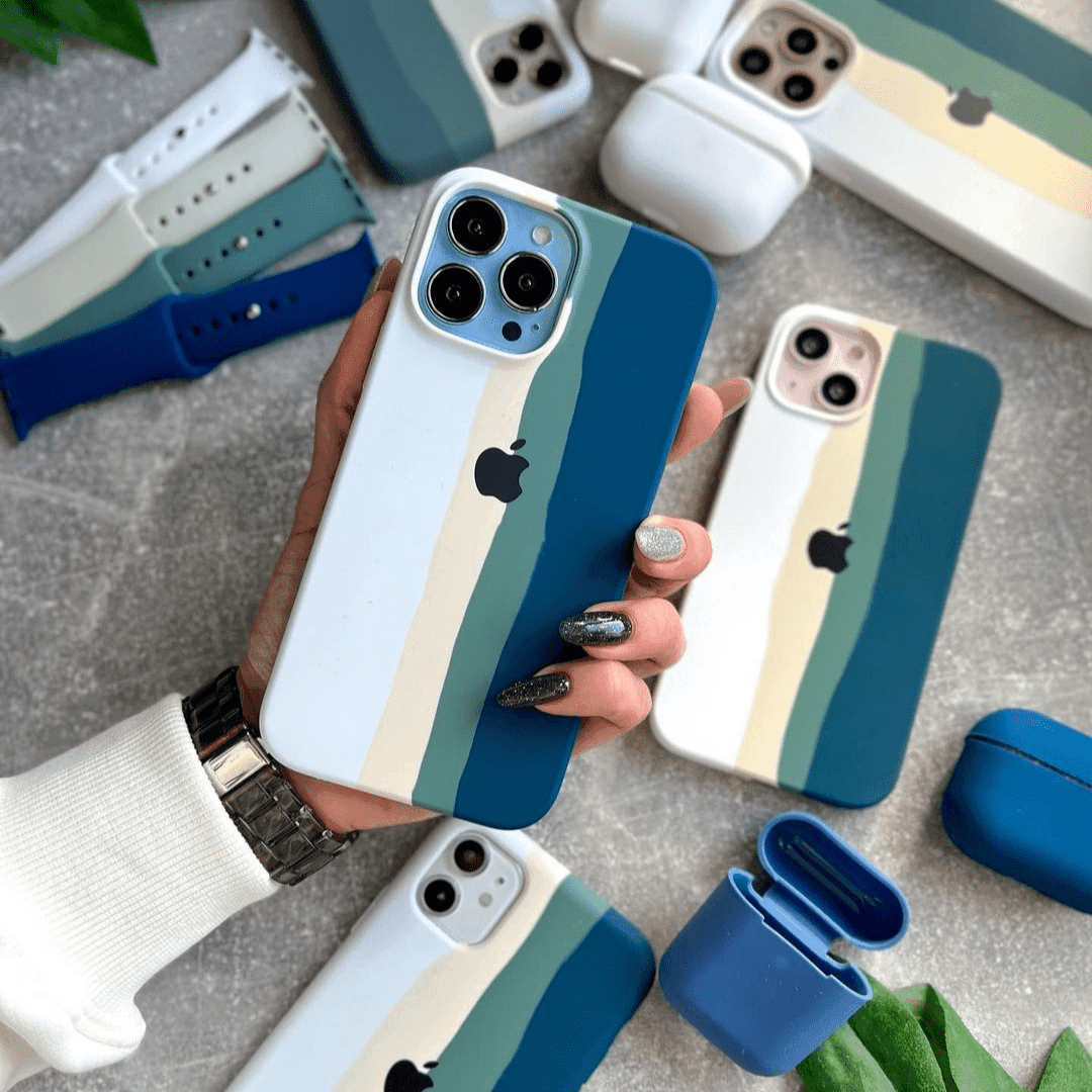 iPhone Silicone Case (Teal Rainbow) - A-1 Thread Vault