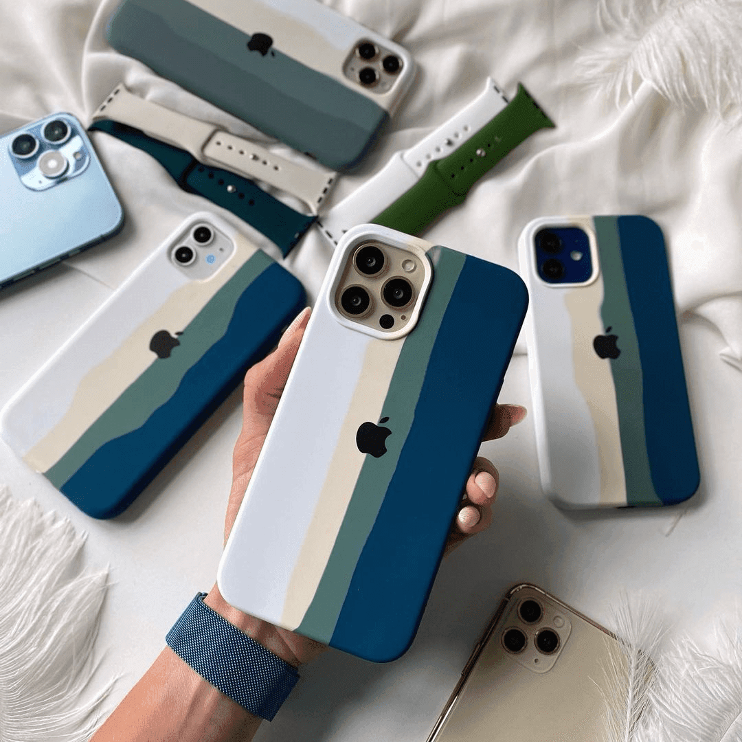 iPhone Silicone Case (Teal Rainbow) - A-1 Thread Vault