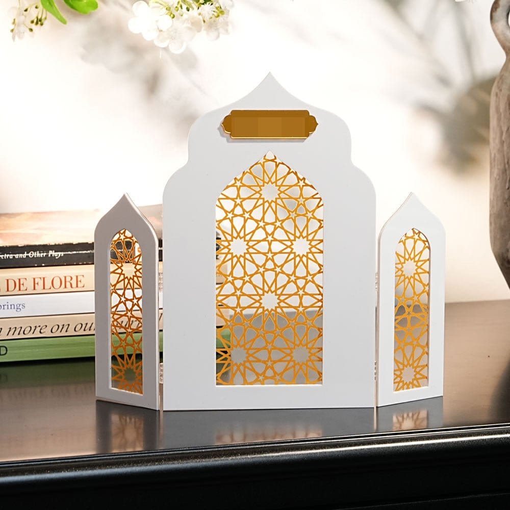 Islamic Acrylic Folding Screen Hollow Pattern Desktop Decor (MAC402) - A-1 Thread Vault