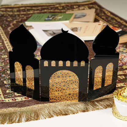Islamic Acrylic Folding Screen Hollow Pattern Desktop Decor (MAC402) - A-1 Thread Vault