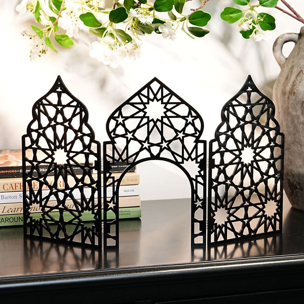 Islamic Acrylic Folding Screen Hollow Pattern Desktop Decor (MAC402) - A-1 Thread Vault