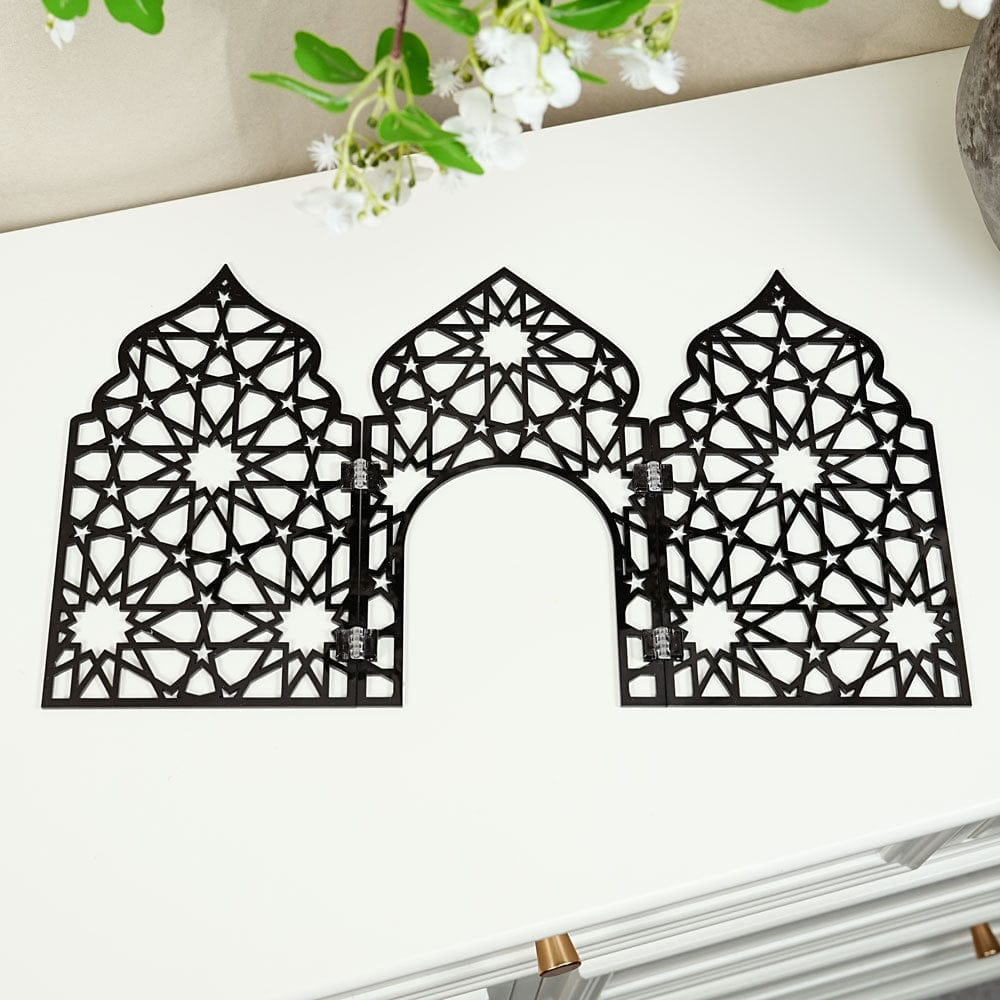 Islamic Acrylic Folding Screen Hollow Pattern Desktop Decor (MAC402) - A-1 Thread Vault