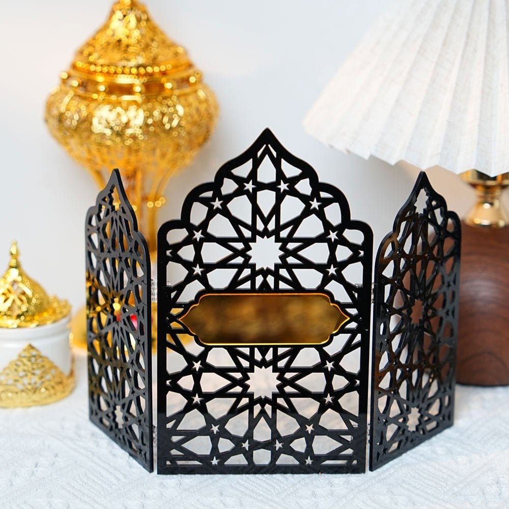Islamic Acrylic Folding Screen Hollow Pattern Desktop Decor (MAC402) - A-1 Thread Vault
