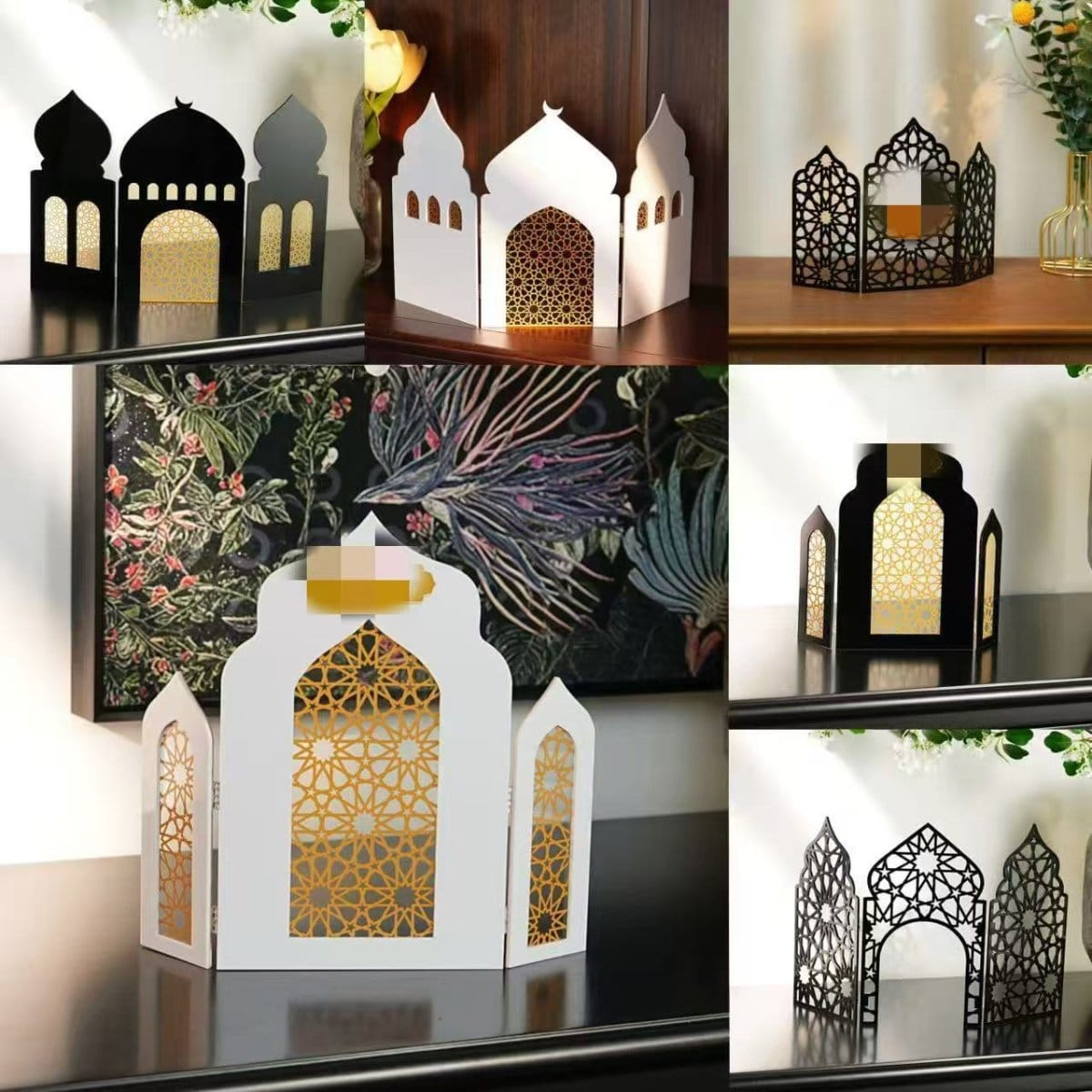 Islamic Acrylic Folding Screen Hollow Pattern Desktop Decor (MAC402) - A-1 Thread Vault