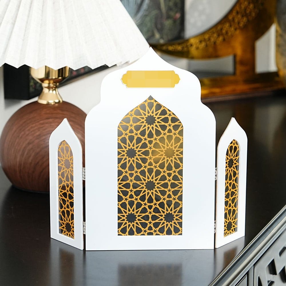 Islamic Acrylic Folding Screen Hollow Pattern Desktop Decor (MAC402) - A-1 Thread Vault