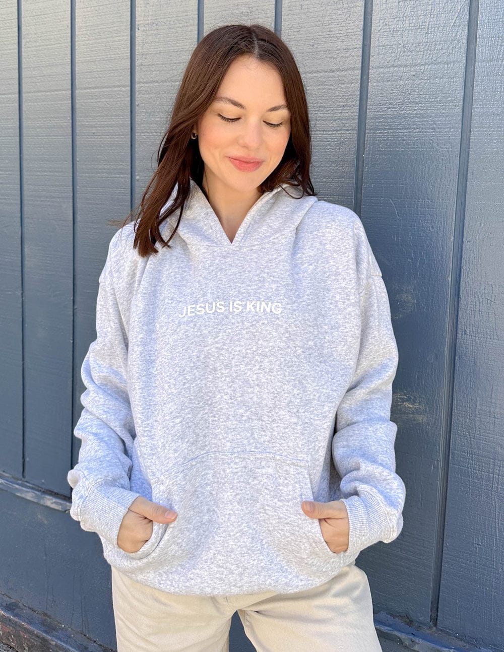 Jesus Is King Heather Grey Unisex Hoodie - A-1 Thread Vault