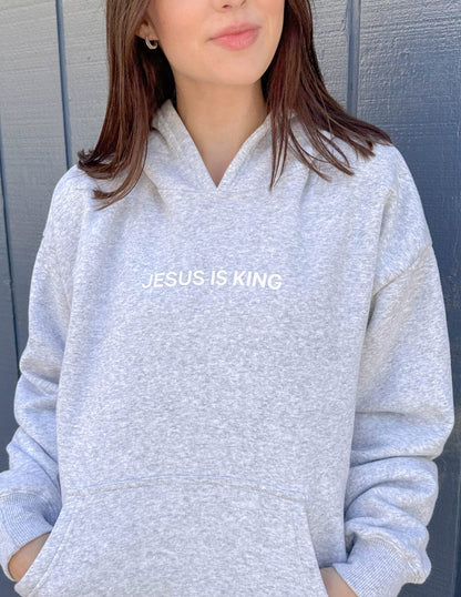 Jesus Is King Heather Grey Unisex Hoodie - A-1 Thread Vault