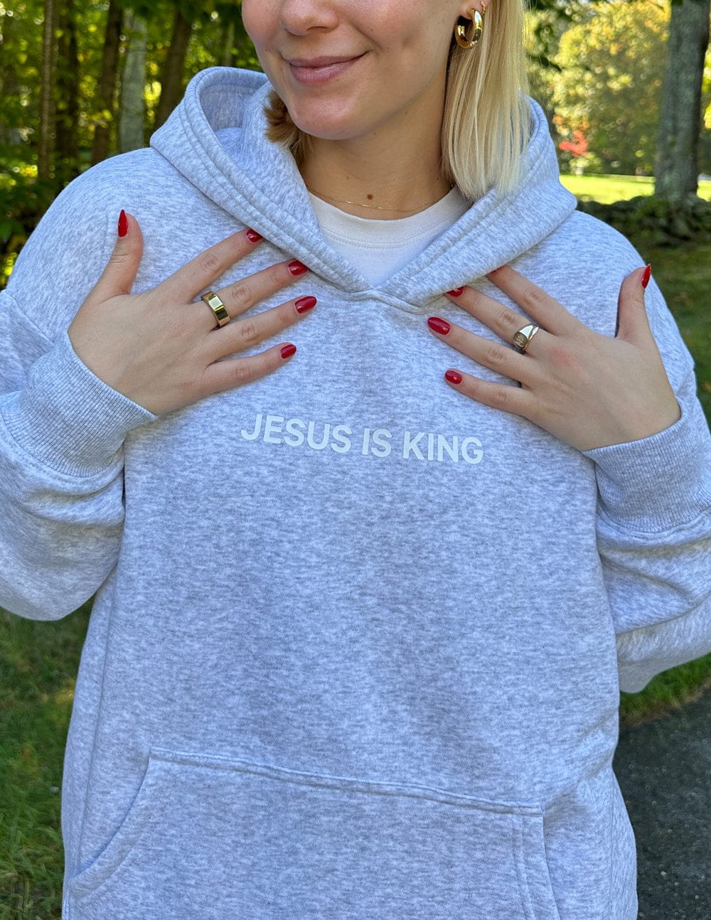 Jesus Is King Heather Grey Unisex Hoodie - A-1 Thread Vault