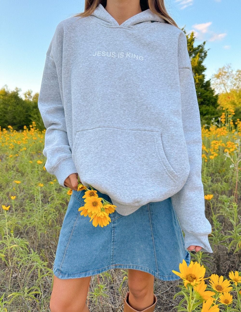 Jesus Is King Heather Grey Unisex Hoodie - A-1 Thread Vault