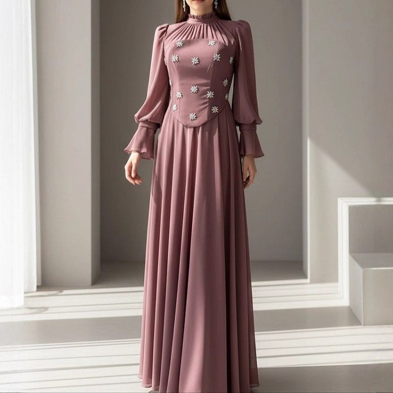 Jewel Embellished Maxi Dress (MS393) - A-1 Thread Vault