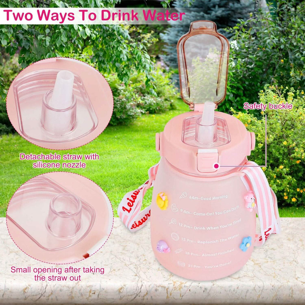 Kawaii Water Bottle with Straw - A-1 Thread Vault