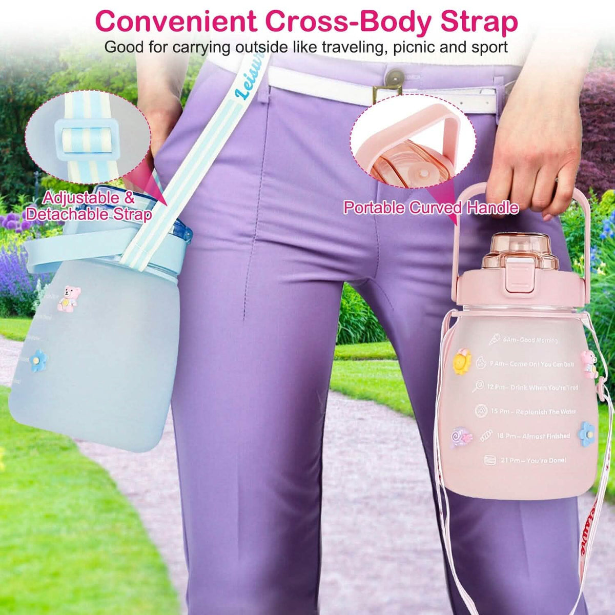 Kawaii Water Bottle with Straw - A-1 Thread Vault