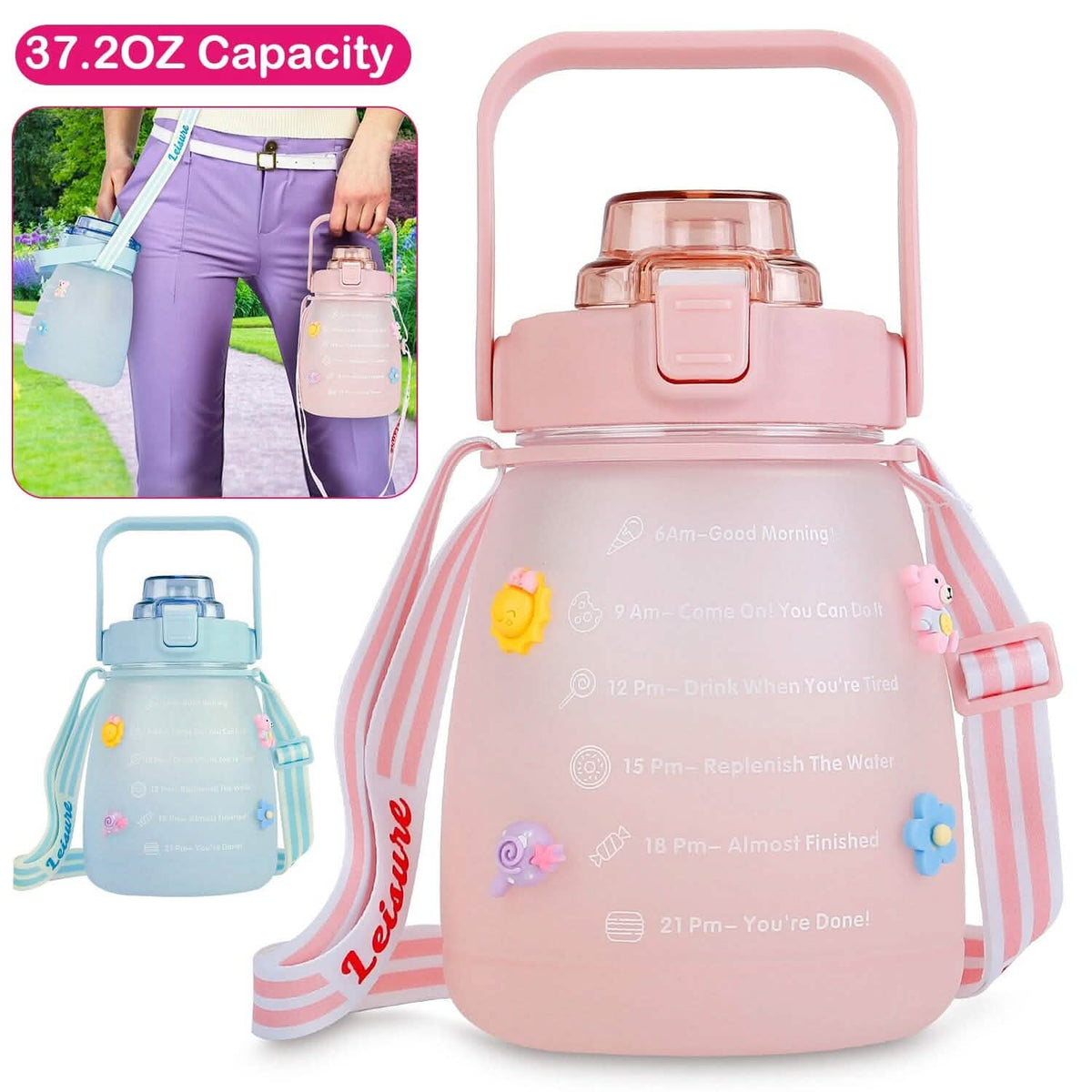 Kawaii Water Bottle with Straw - A-1 Thread Vault