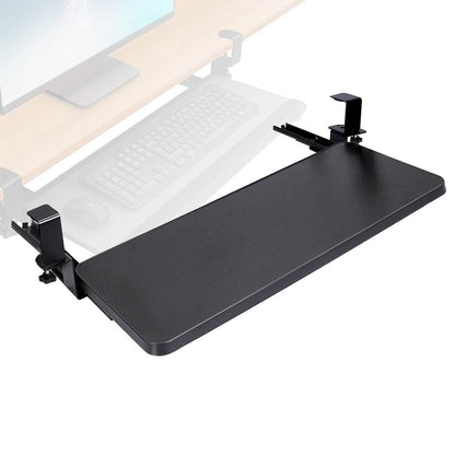 Keyboard Mouse Tray Under Desk Retractable Slide Out Drawer with C Clamp - A-1 Thread Vault