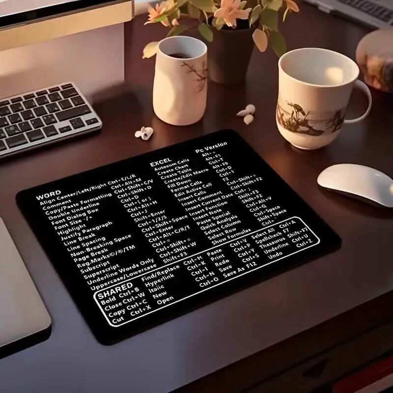 Keyboard Shortcuts Mouse Pad for Microsoft Word and Excel (PC Windows) - A-1 Thread Vault