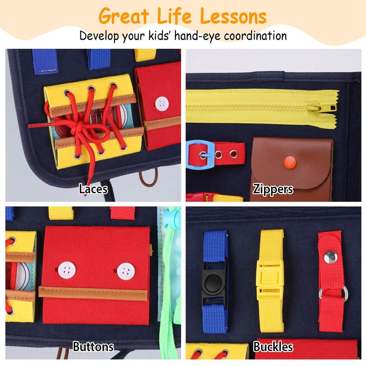 Kids Busy Board Sensory Activity Board Preschool Learning Toys - A-1 Thread Vault