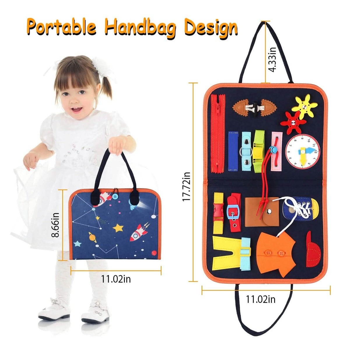 Kids Busy Board Sensory Activity Board Preschool Learning Toys - A-1 Thread Vault
