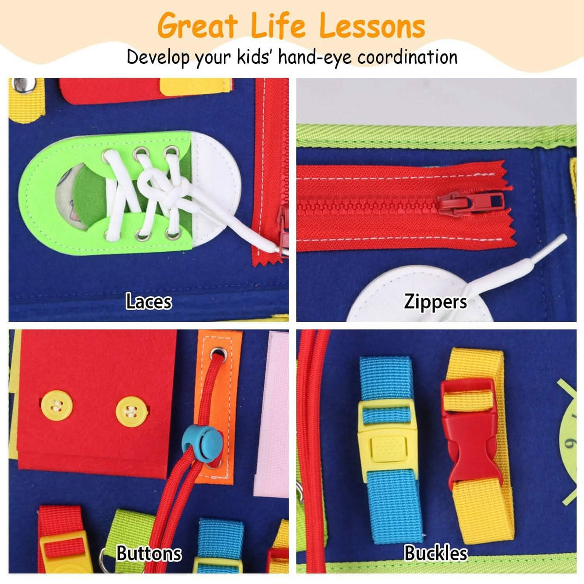 Kids Busy Board Sensory Activity Board Preschool Learning Toys - A-1 Thread Vault