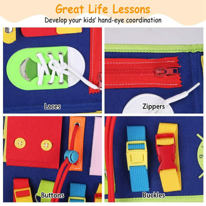 Kids Busy Board Sensory Activity Board Preschool Learning Toys - A-1 Thread Vault