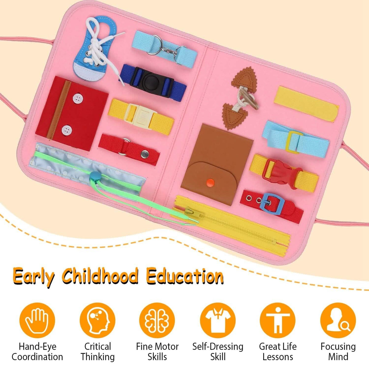 Kids Busy Board Sensory Activity Board Preschool Learning Toys - A-1 Thread Vault