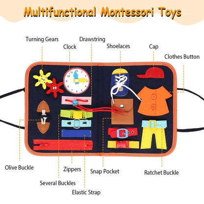 Kids Busy Board Sensory Activity Board Preschool Learning Toys - A-1 Thread Vault