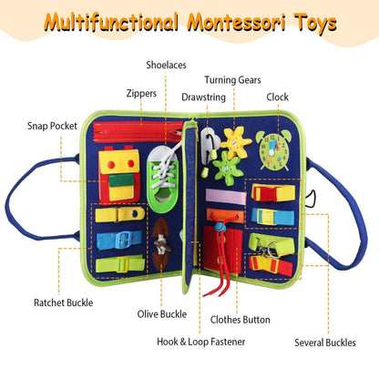 Kids Busy Board Sensory Activity Board Preschool Learning Toys - A-1 Thread Vault
