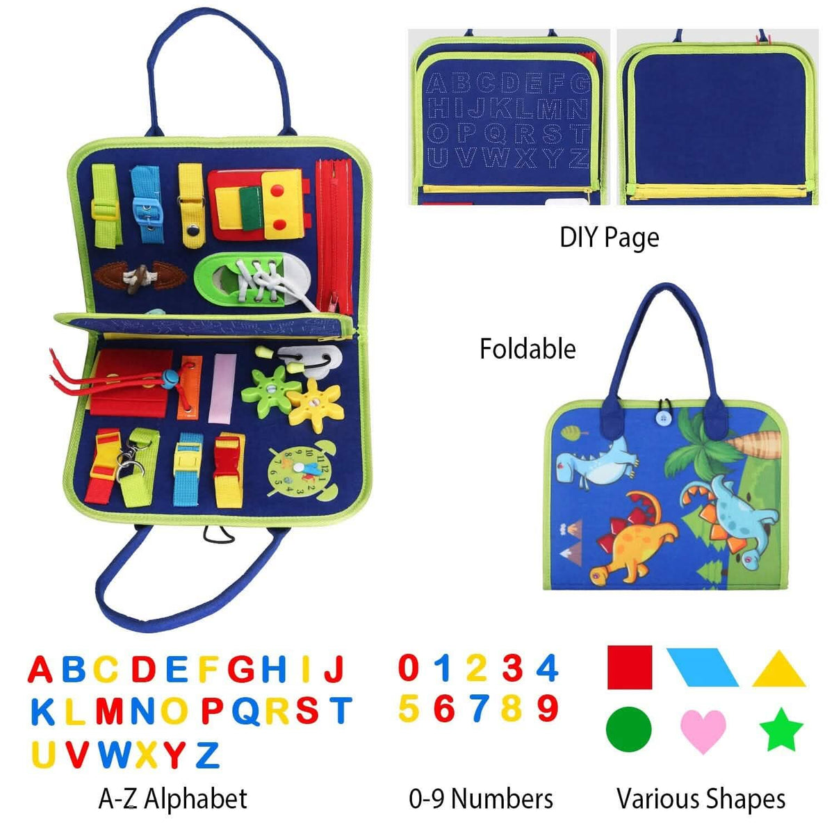 Kids Busy Board Sensory Activity Board Preschool Learning Toys - A-1 Thread Vault