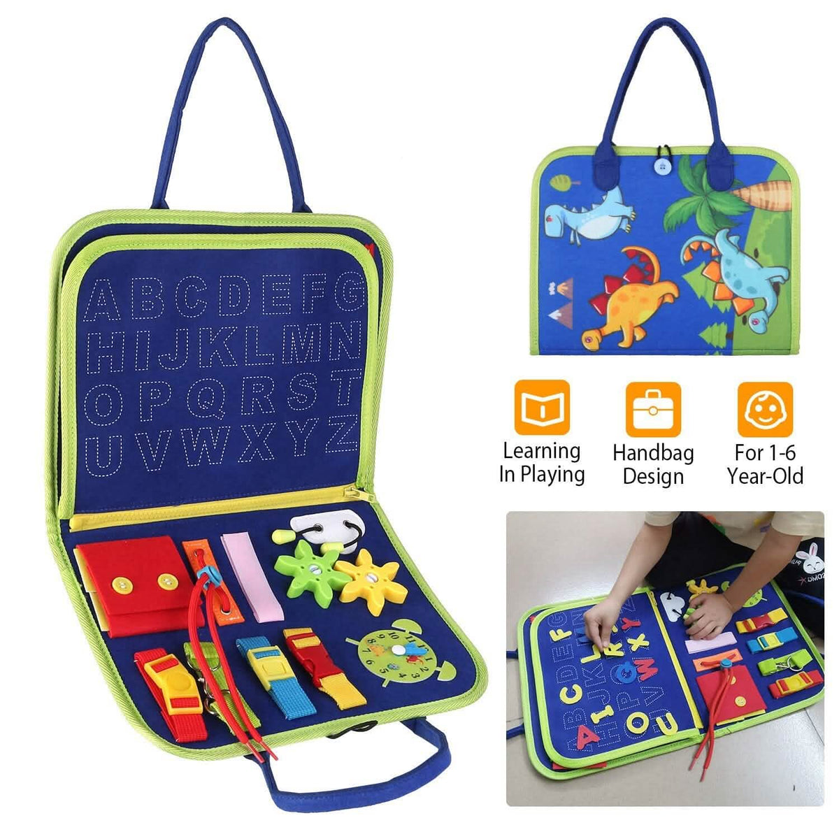 Kids Busy Board Sensory Activity Board Preschool Learning Toys - A-1 Thread Vault