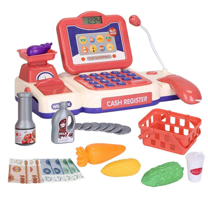 Kids Cash Register Pretend Play Cashier Toy with Scanner Calculator - A-1 Thread Vault