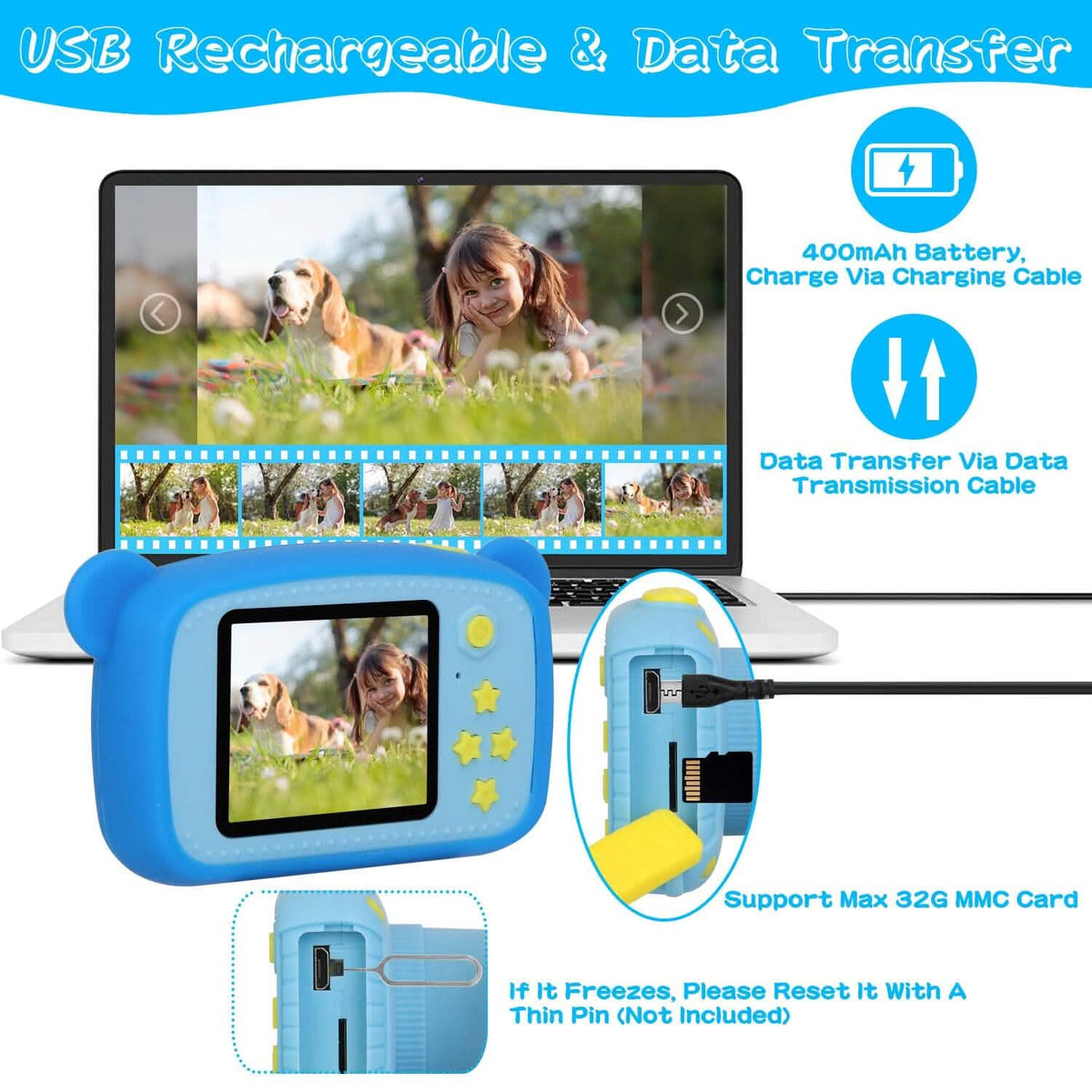 Kids Digital Camera with 2" Screen 4x Digital Zoom - A-1 Thread Vault