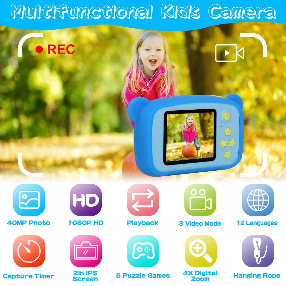 Kids Digital Camera with 2" Screen 4x Digital Zoom - A-1 Thread Vault