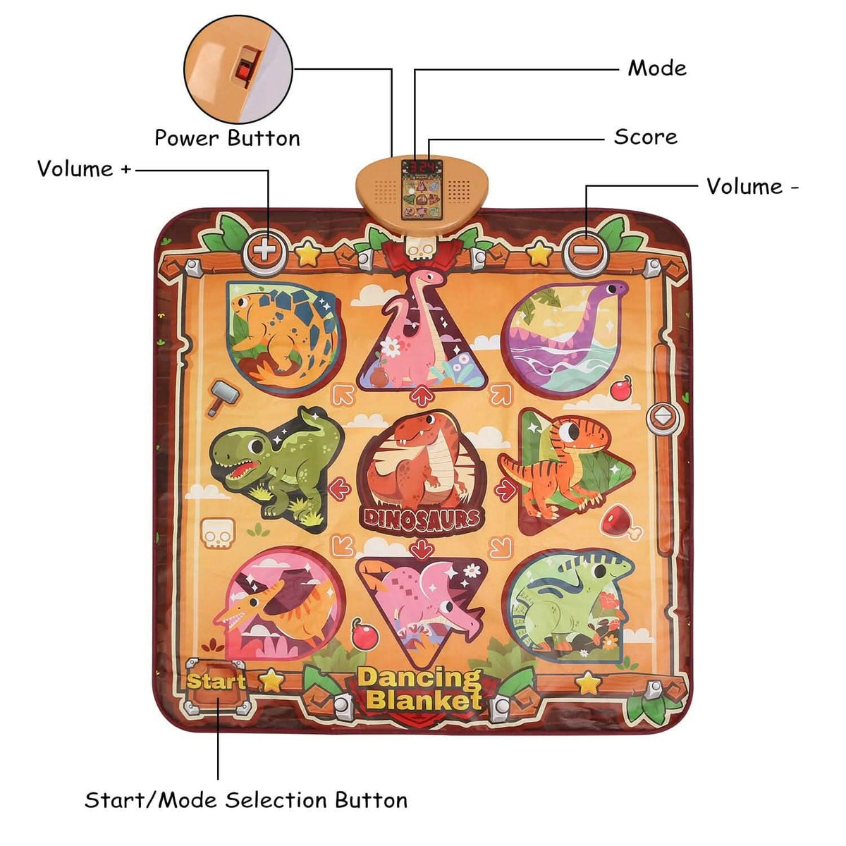 Kids Electronic Music Dance Pad with 6 Modes - A-1 Thread Vault